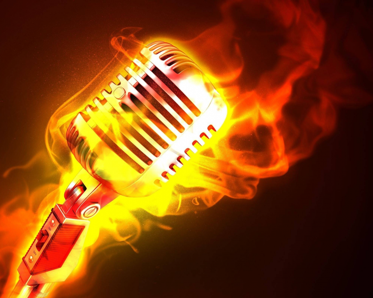 микрофон, огонь, пламя