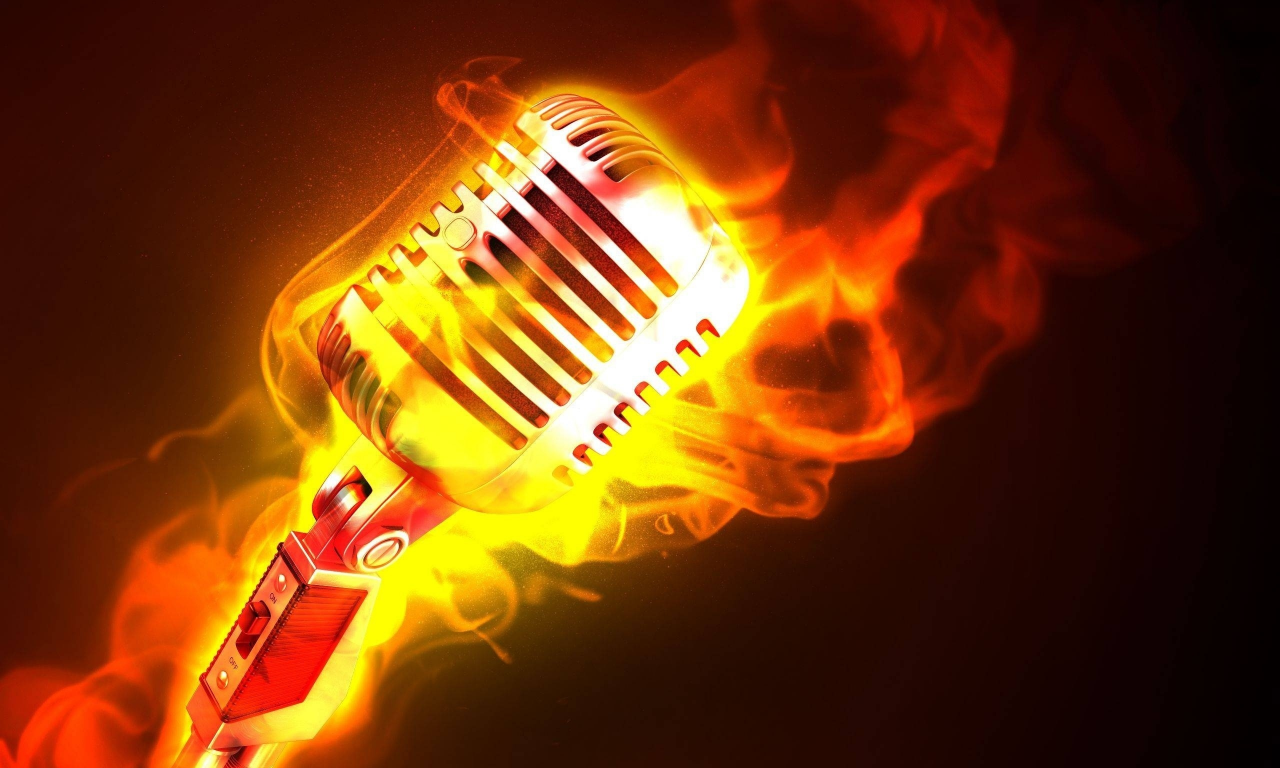 микрофон, огонь, пламя