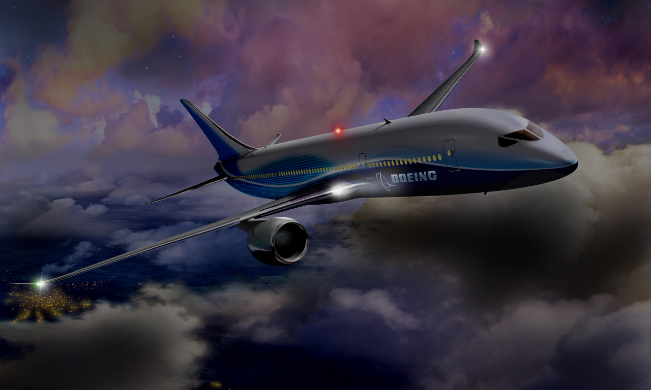 полёт, dreamline, 787, облака, boeing