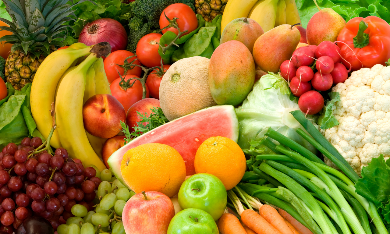 цвета, лето, овощи, фрукты, еда