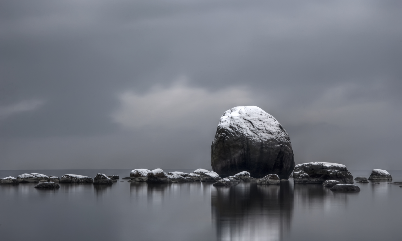 серый, море, камни