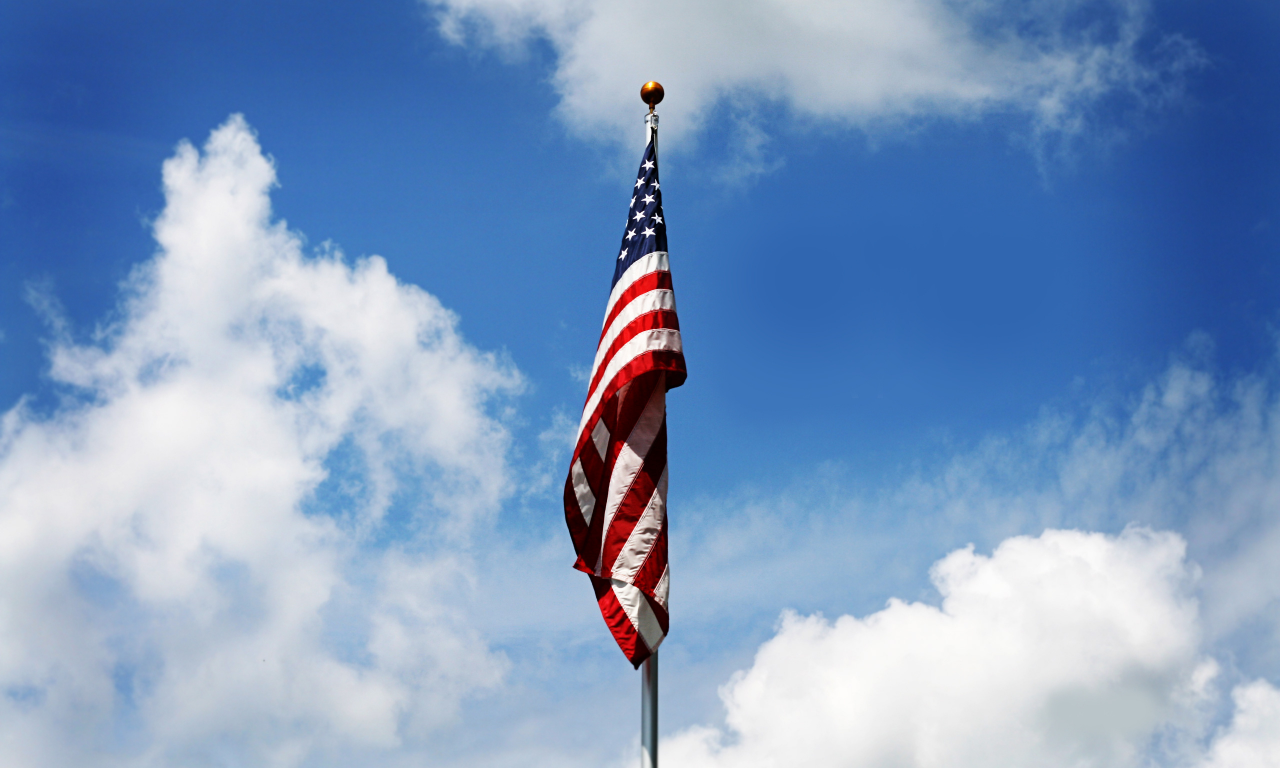 патриотизм, небо, обои, флаг, америка, облака