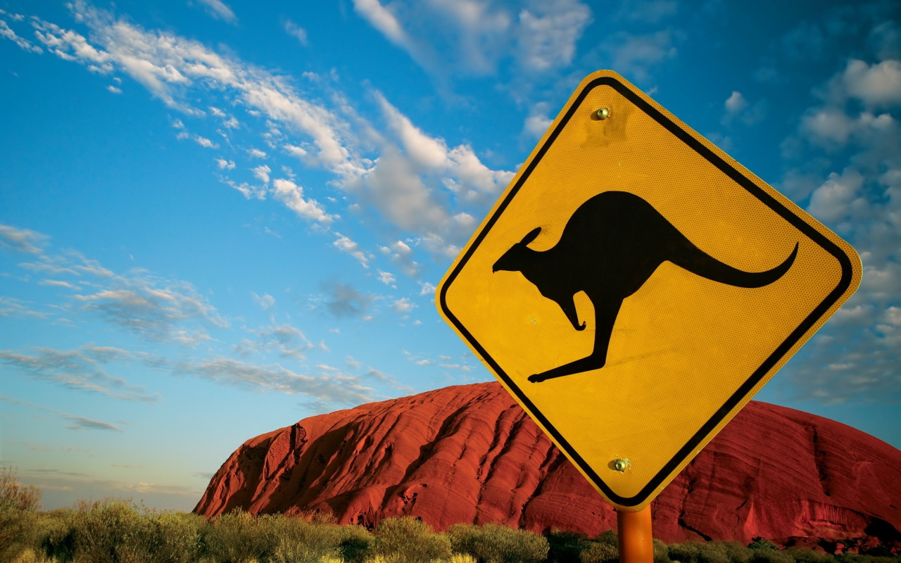 кенгуру, австралия, знак