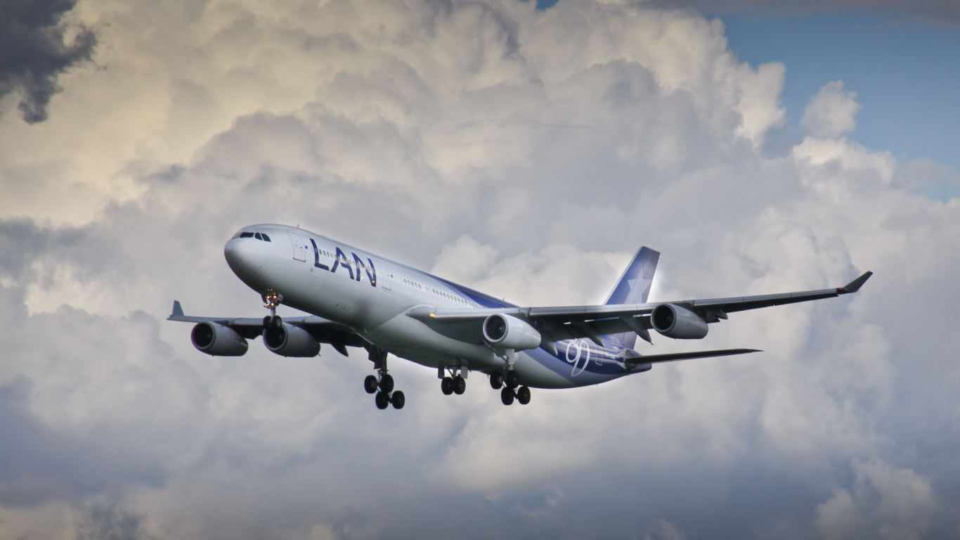 облака, Airbus, полёт, A340
