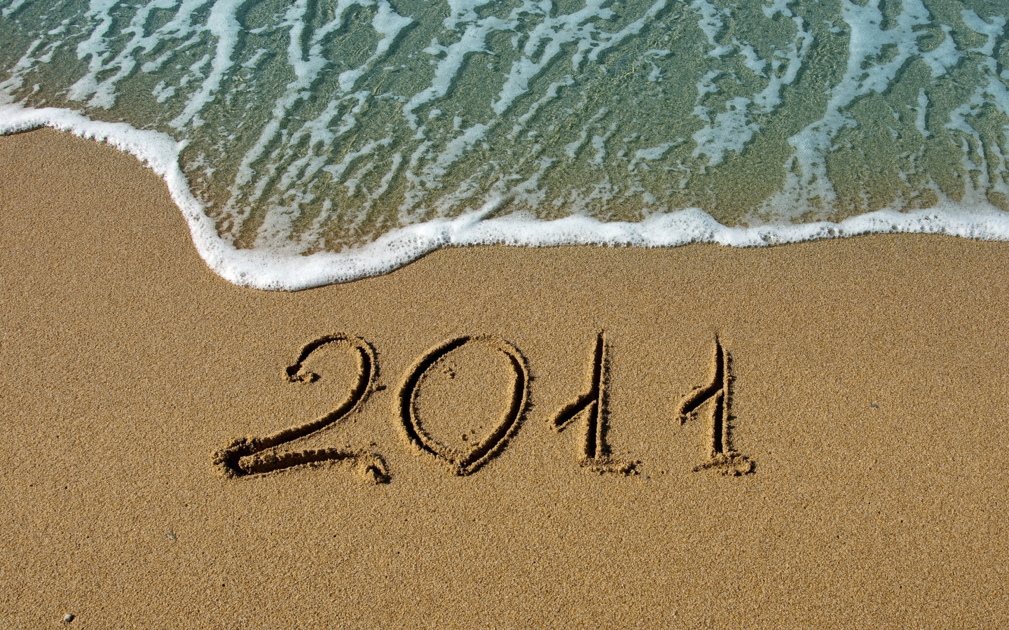 пляжи, цифры, море, океан, новогодние обои, вода, цифра, берег, макро, песок, новый год