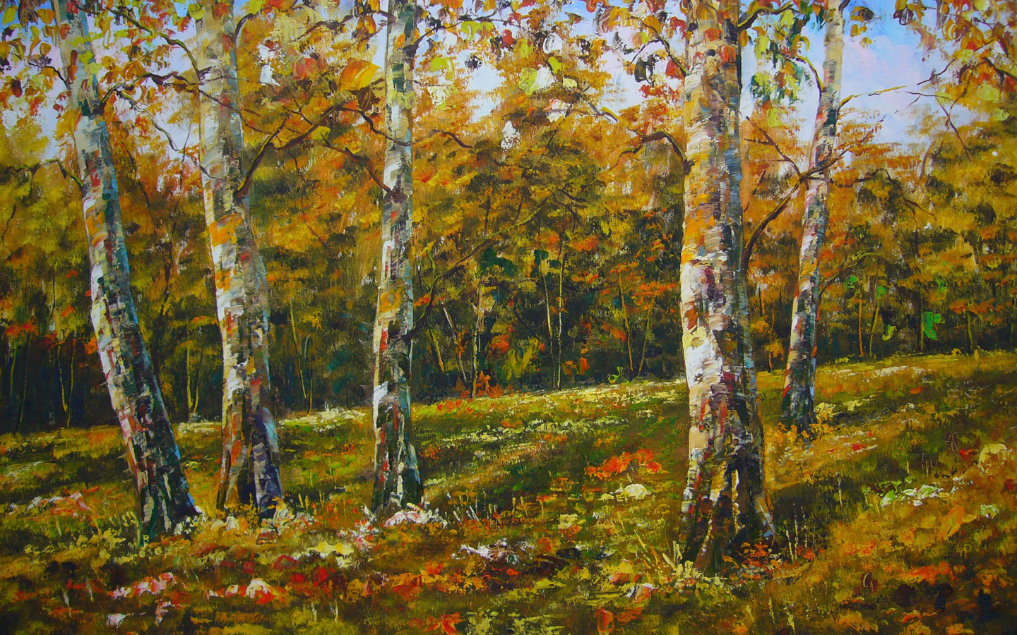 картины, рисунки, рисунок, осенние обои, природа, деревья, осень, арт, картина