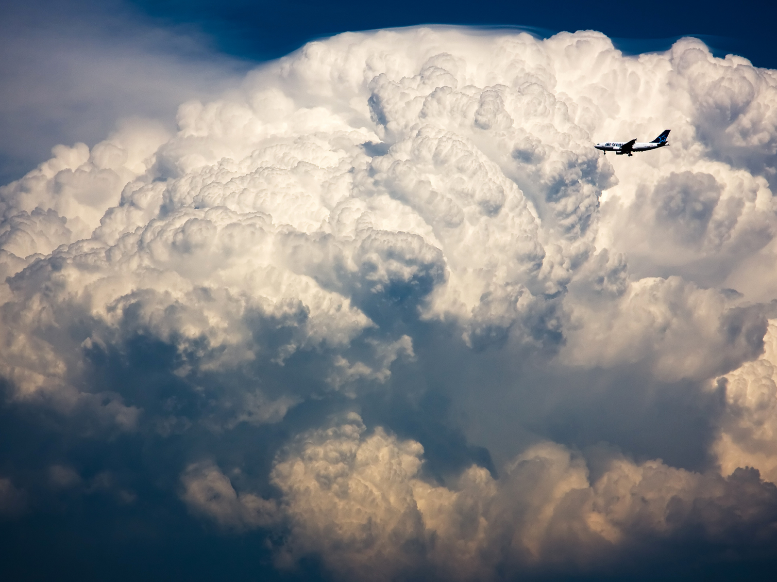 грозовая туча, небо, самолет, шторм