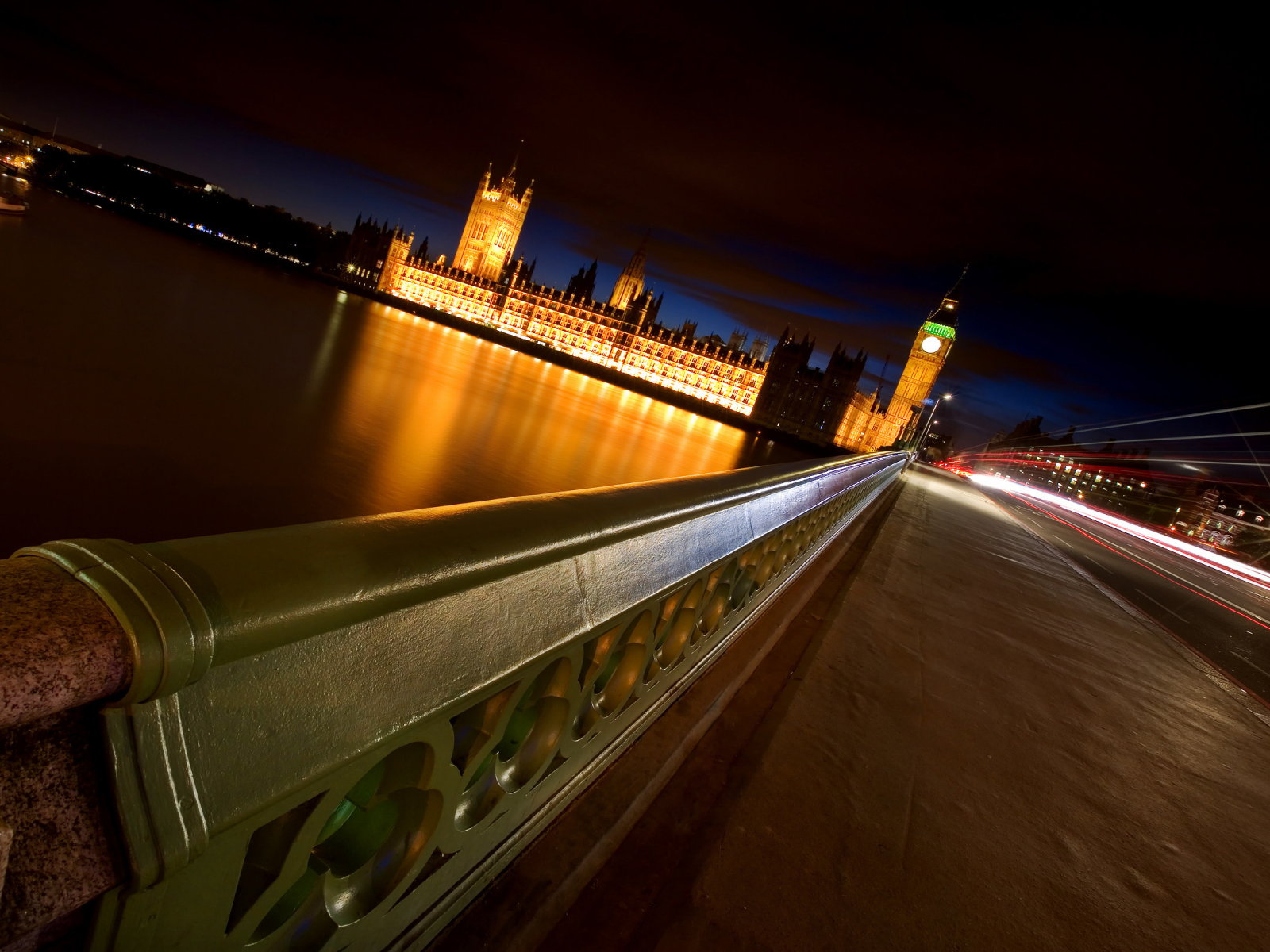 лондон, ночь, мост, река
