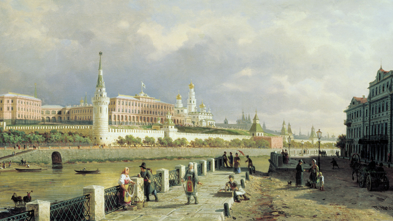 картина, вид московского кремля, верещагин