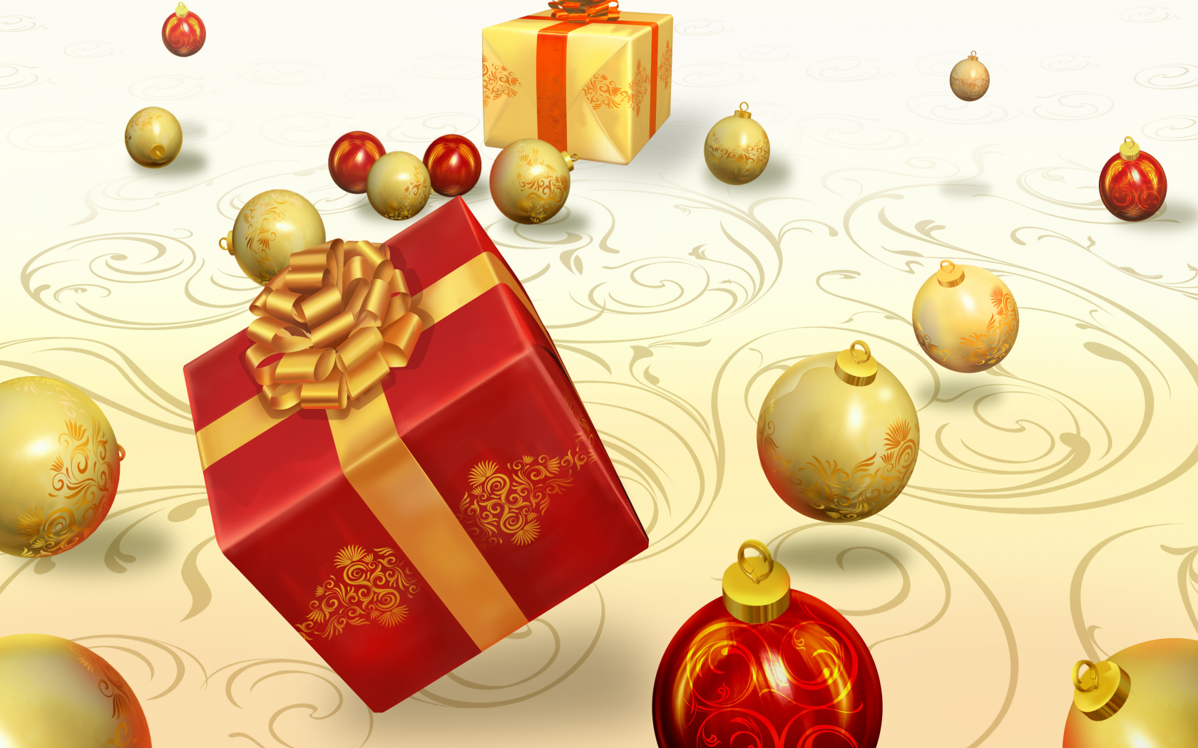 подарки, украшения, шары, новый год