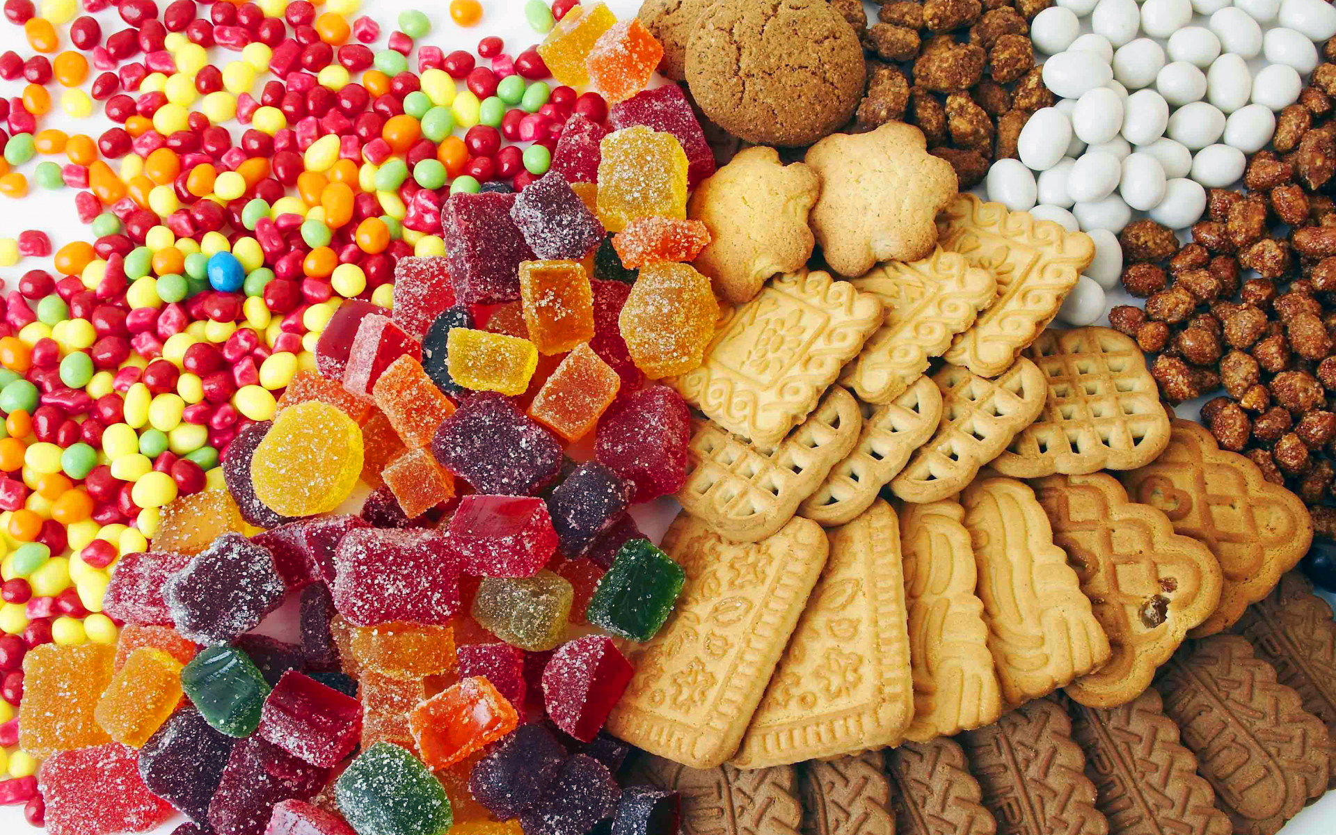печенье, цвета, мармелад, сладости, конфеты, разноцветные