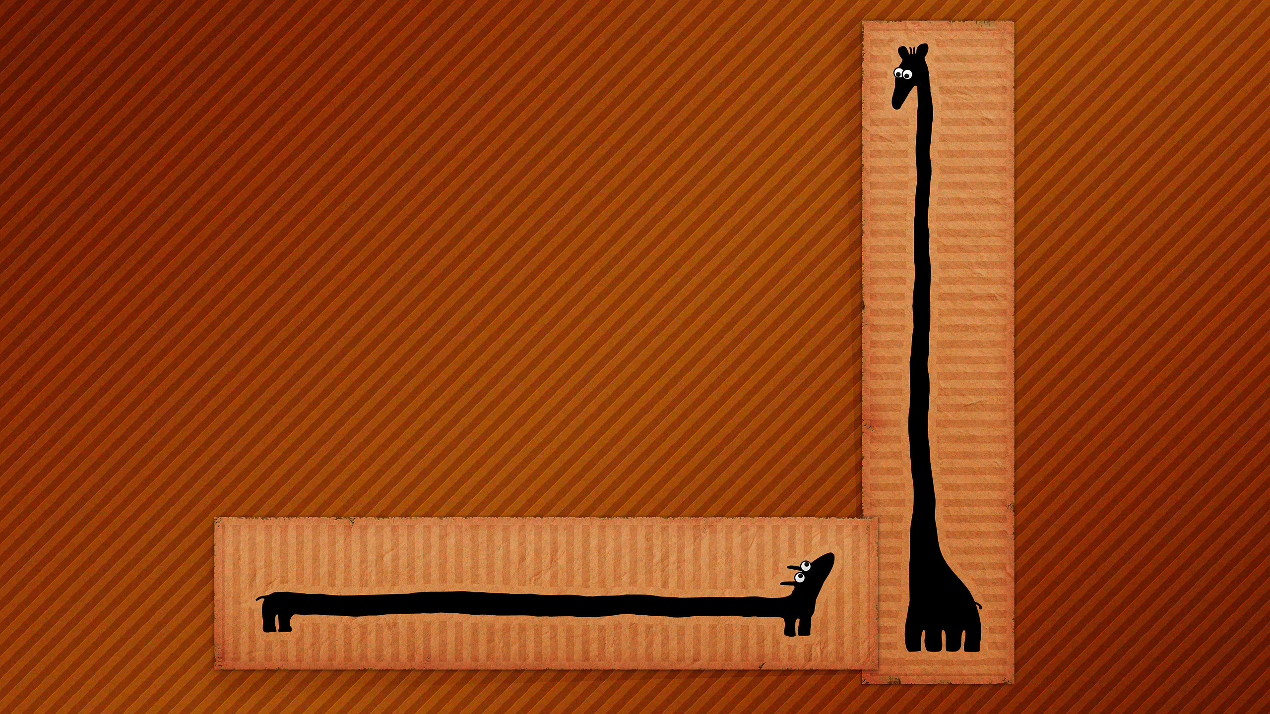 жираф, такса, рисунок, минимализм, линии