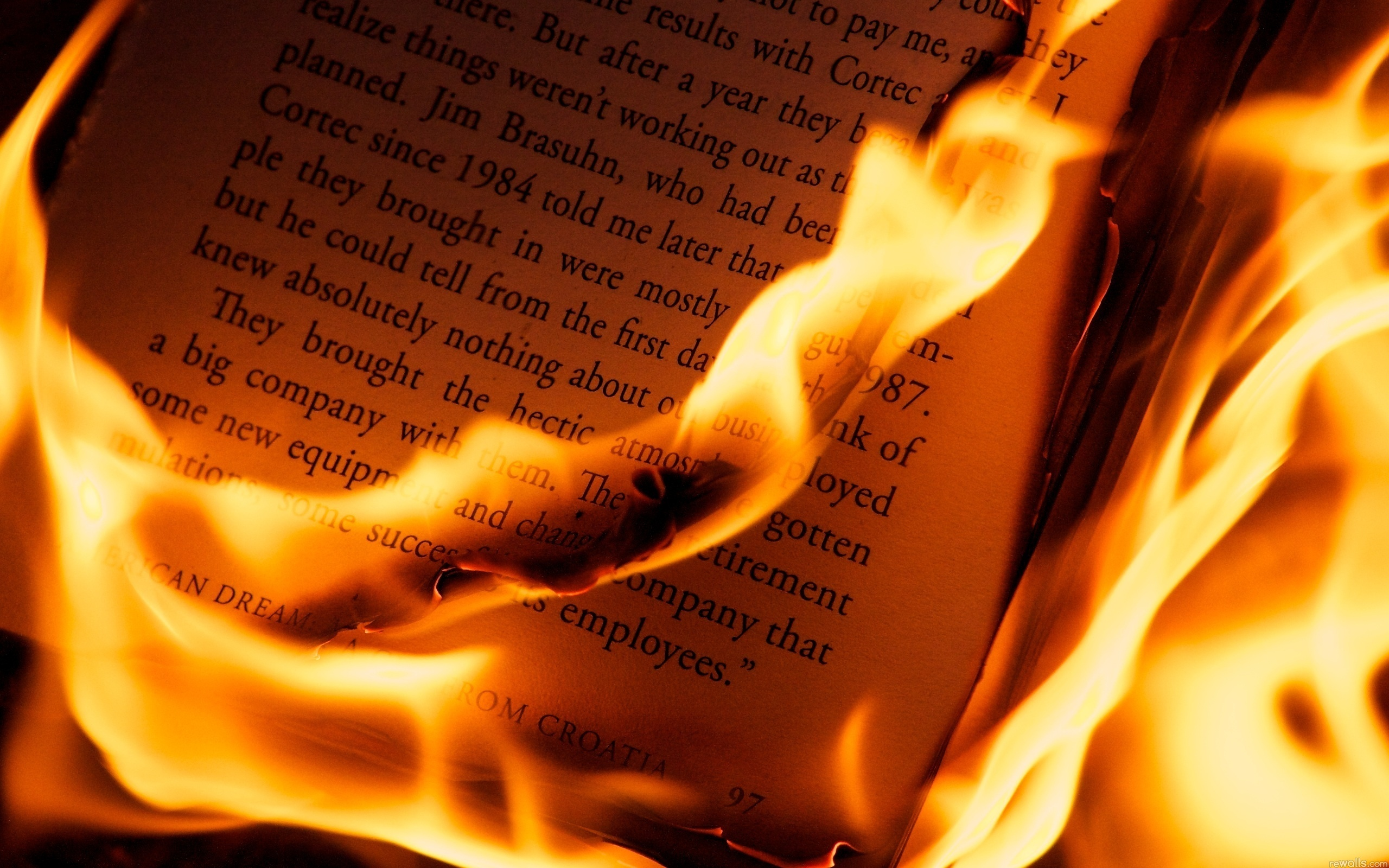 огонь, книга, страницы