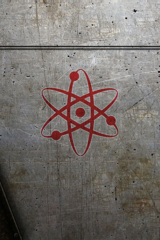 атамного ядра, на металле, Логотип