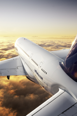 полёт, Airbus, облака, A380