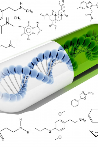 формулы, цепочка, пилюля, днк