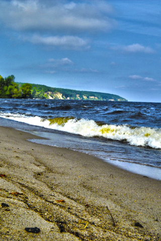 море, песок, тучи, облака, шторм, hdr, пляж, лето, небо, волны