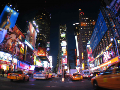 NYC, times square, city, lights, night