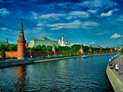 река, Москва, кремль, город