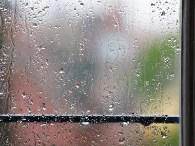 капли, вода, стекло, окно, дождь