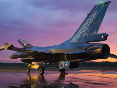 F-16, самолёт, falcon, закат
