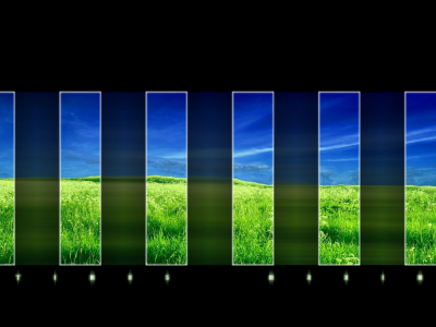 небо, трава, поле, полосы, прямоугольники, зелень