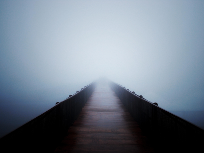 пустота, мост, туман