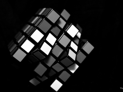 черный, кубик рубика, белый