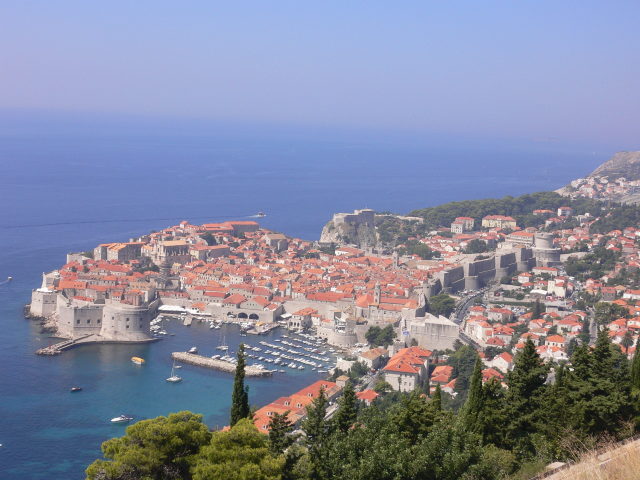 башни, море, стены, Дубровник, город, Хорватия