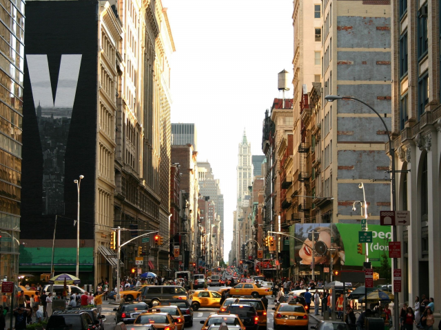 такси, небоскребы, нью-йорк