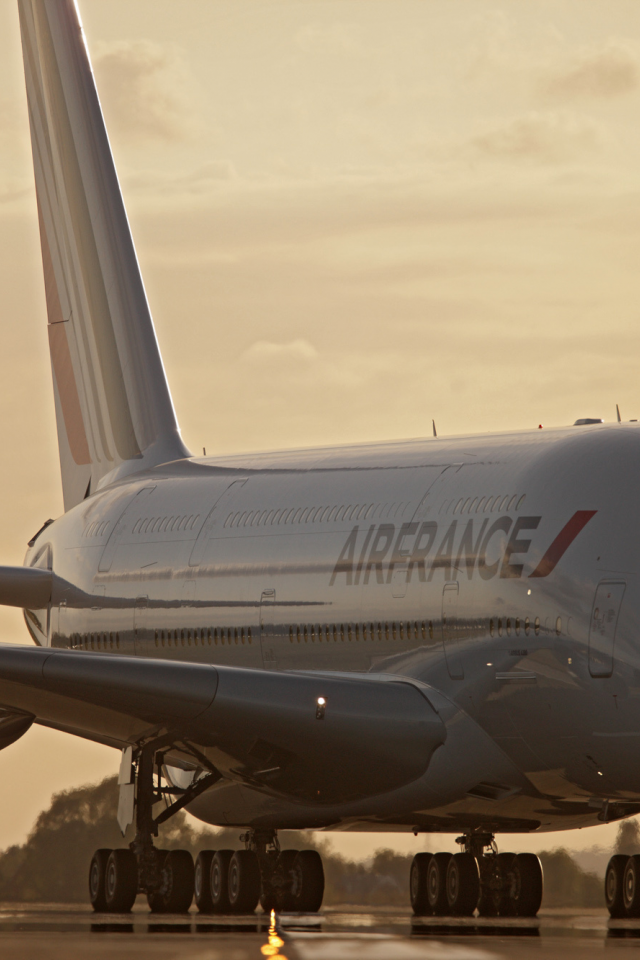 облака, Airbus, A380, гражданская авиация