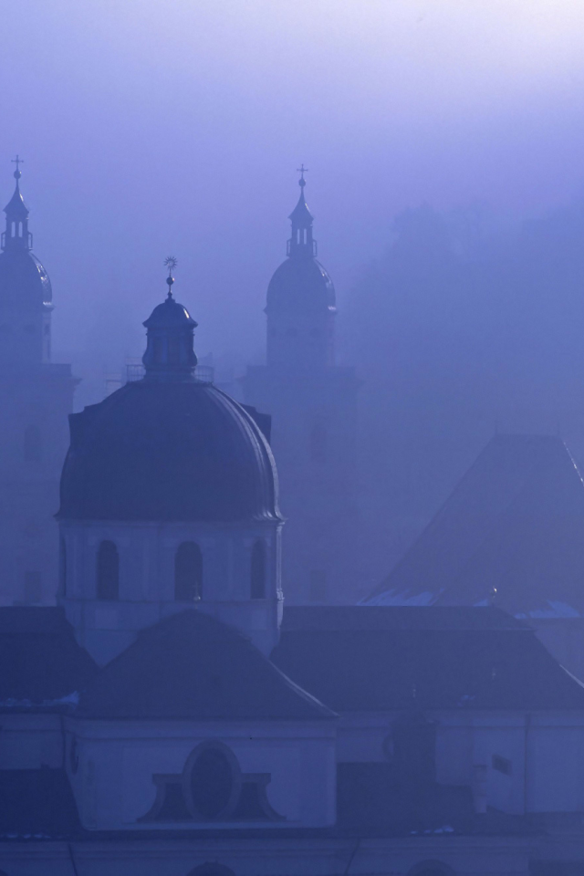 зальцбург, австрия, туман