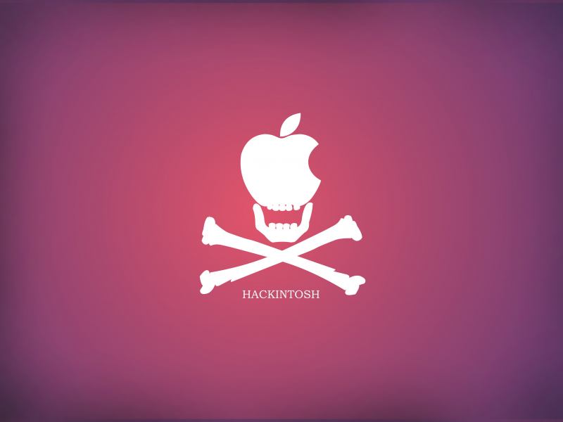 Хакинтош, красный, кости, пират, Hackintosh, минимализм, мини, яблоко, фиолетовый, череп, apple