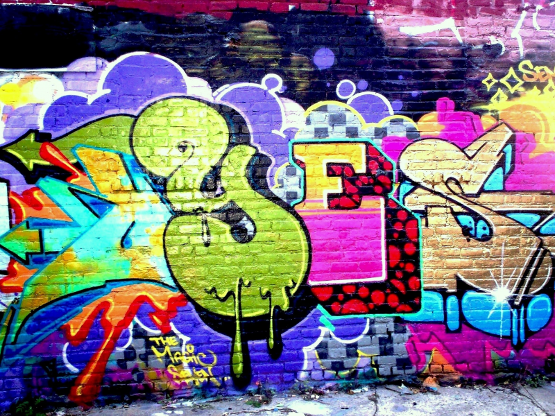 стена, граффити, слово