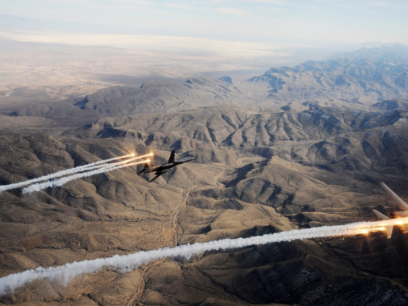 B-1B, полёт, ракетоносец, пустыня