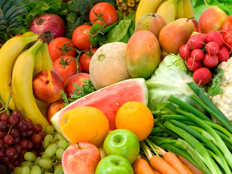 цвета, лето, овощи, фрукты, еда