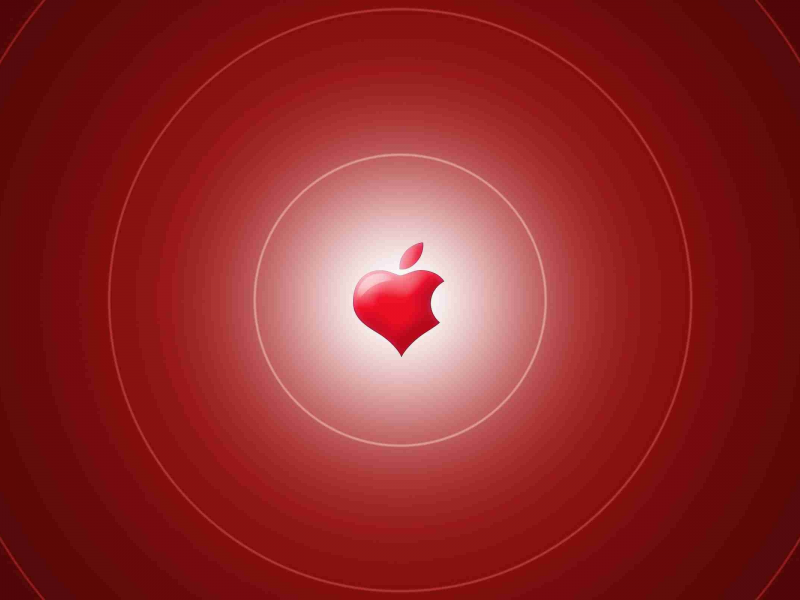 бренд, яблоко, обои, сердце