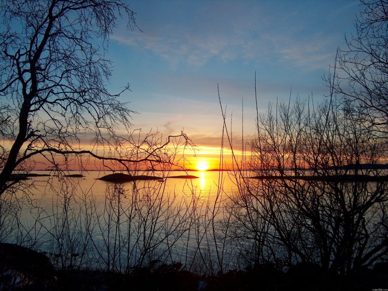 закат, фото, озеро