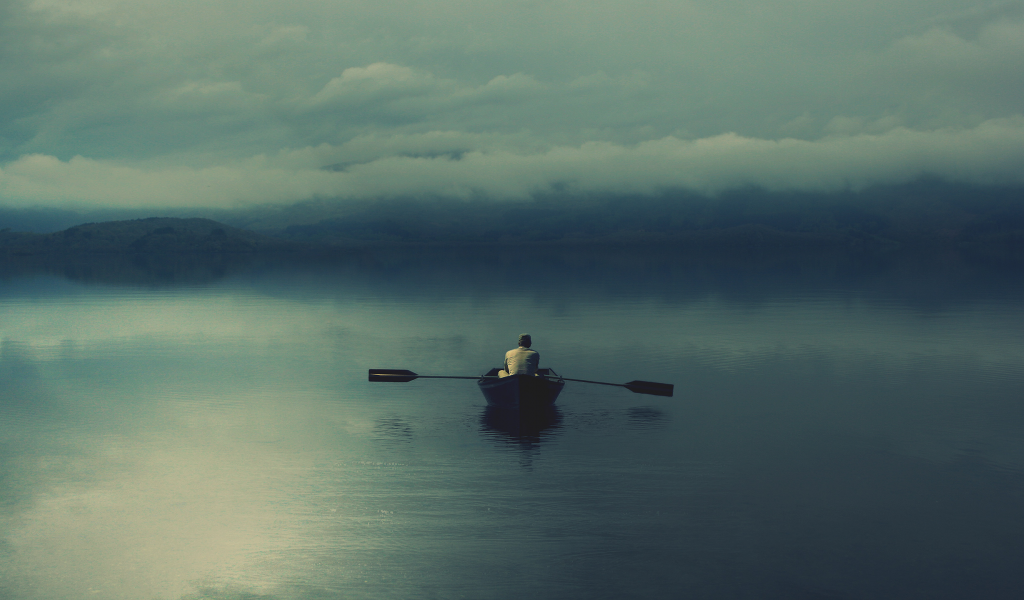 лодка, Красиво, Alone, Вёсла, Озеро