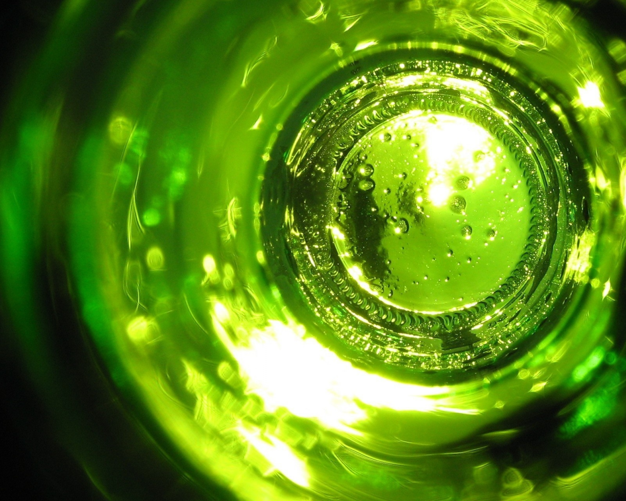 стекло, зеленый, бутылка