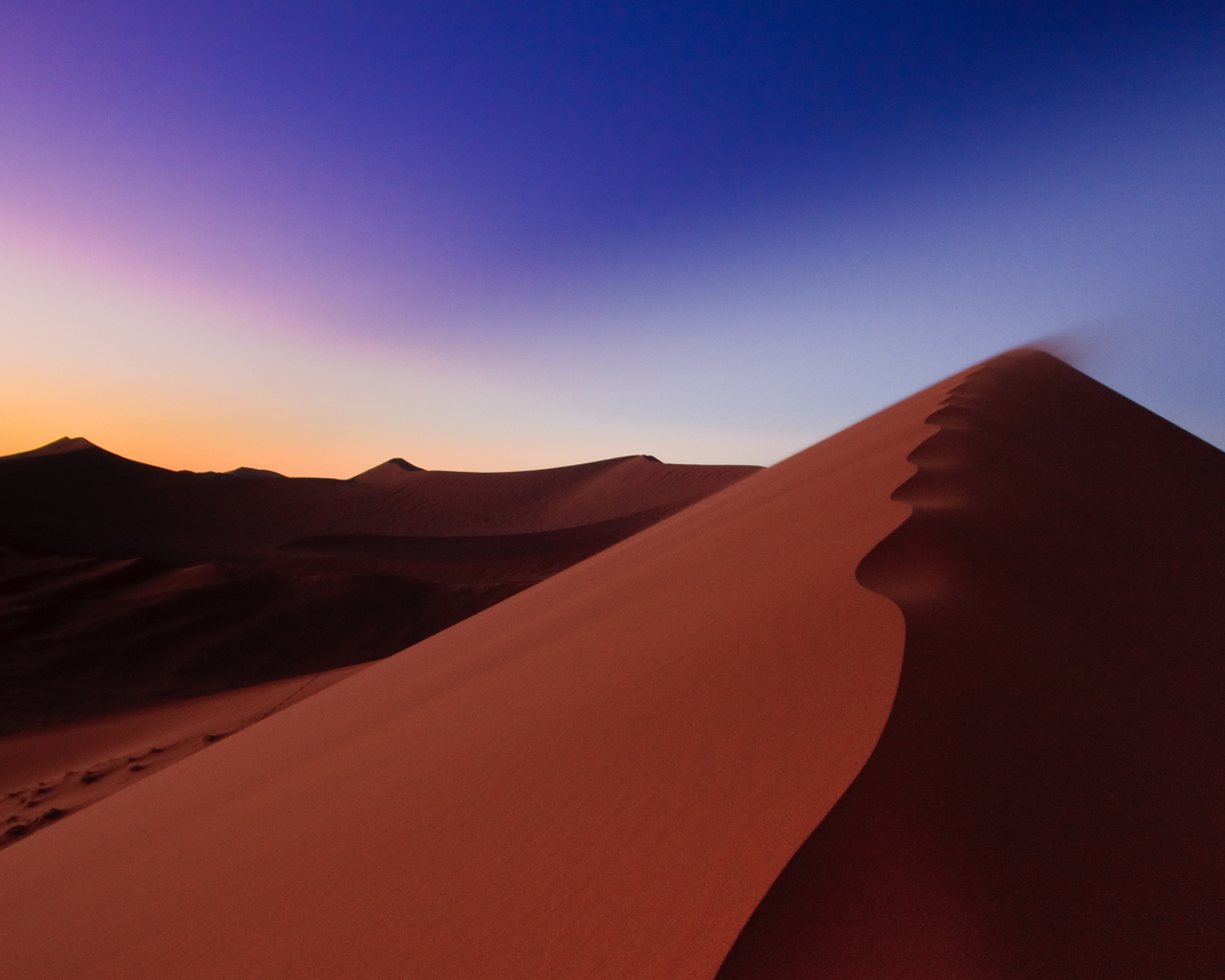 дюны, пустыня, песок, восход, небо, африка, намибия
