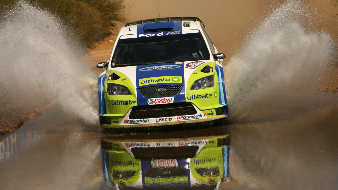 ford focus, rally, авто, брызги, машины, автомобили, вода, wrc