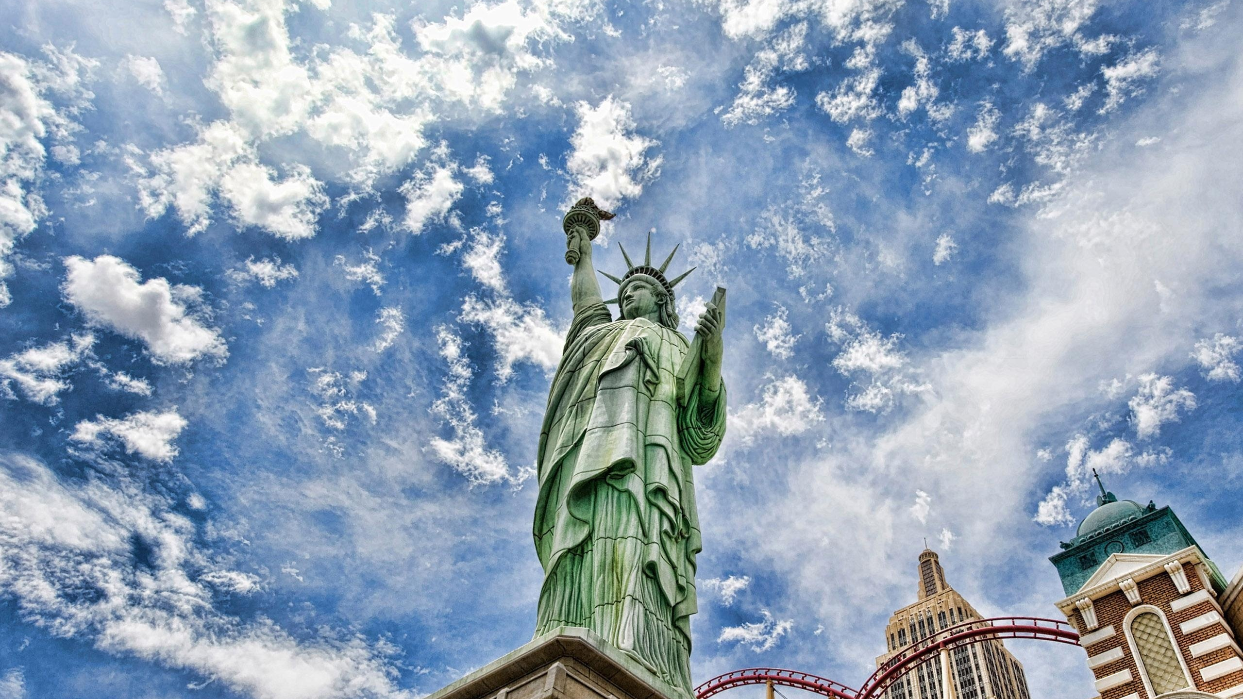 статуя свободы, небо, сша, америка
