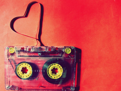 красный, сердце, кассеты