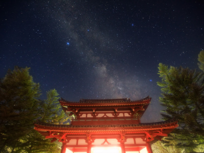 звезды, пагода, masahiro miyasaka, природа