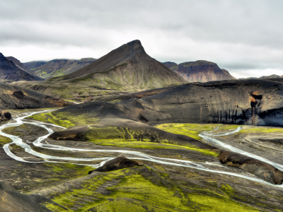 холмы, исландия, река