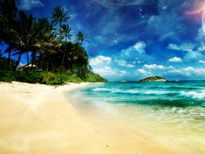 обои, пляж, вода, берег, песок, волны, пейзаж