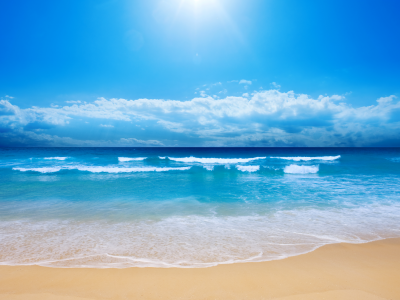 лето, пляж, песок, волны, отдых