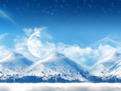 снег, горы, планеты