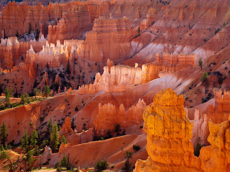 оранжевый, пустыня, скалы, брайс-каньон
